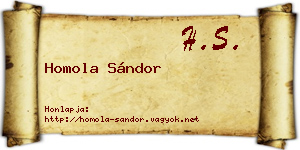 Homola Sándor névjegykártya